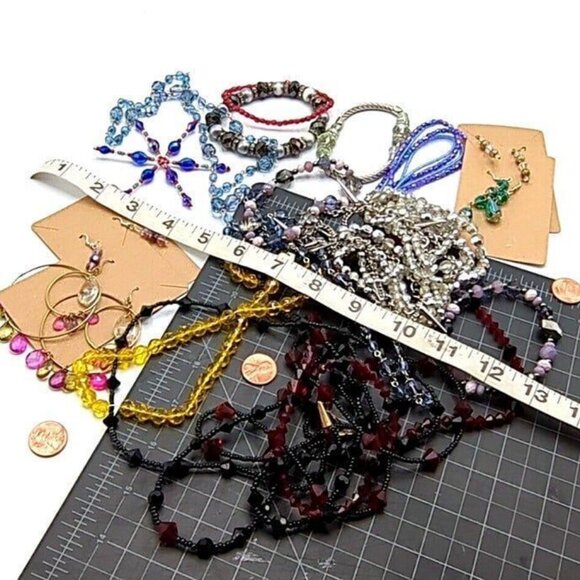 BLING Lot Bundle of 15 - Costume Jewelry CRYSTALS Mixed for Crafting Wearing - Picture 2 of 9